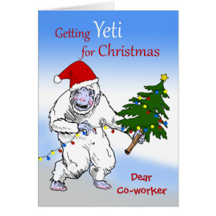 Funny Christmas for Co-worker Are You Yeti Cards