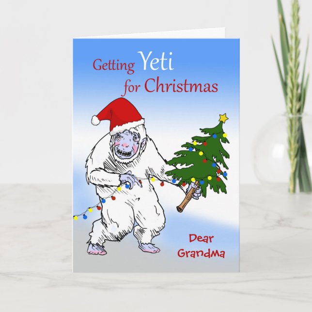 Funny Christmas for Grandma, Are You Yeti Yet? Holiday Card (Front)