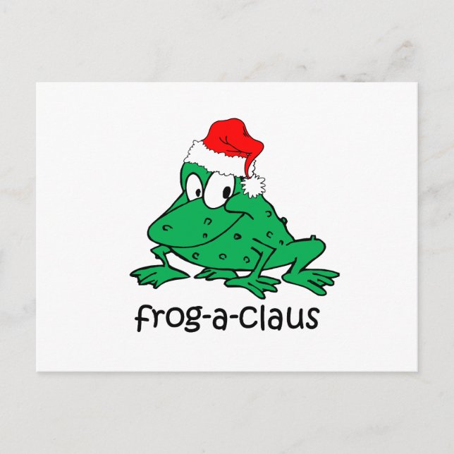 Funny Christmas frog Holiday Postcard (Front)