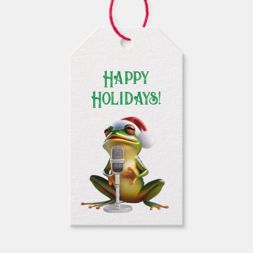 Funny Christmas Frog Jazz Band Gift Wrap To From Gift Tags