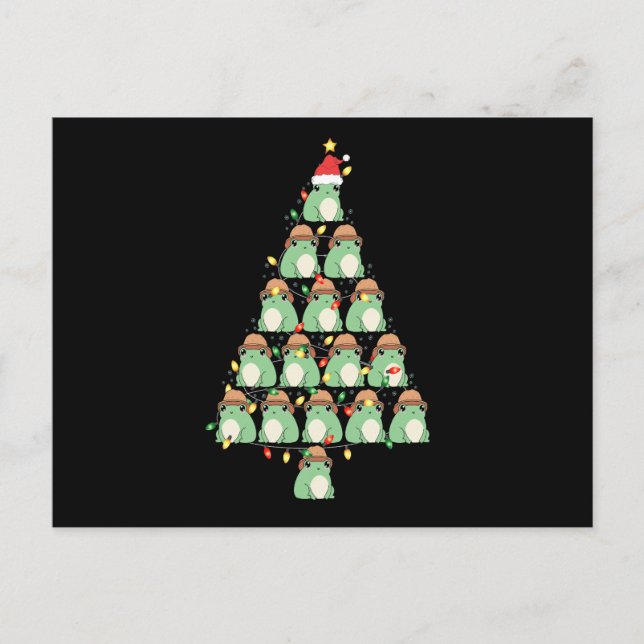 Funny Christmas Frog Tree Xmas Froggy Lovers Gift Postcard (Front)