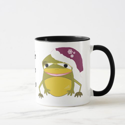 Funny Christmas Frog with Saying Mug