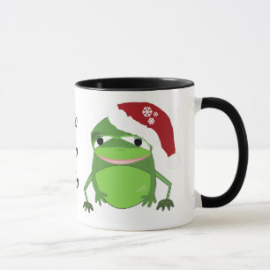 Funny Christmas Frog with Saying Mug