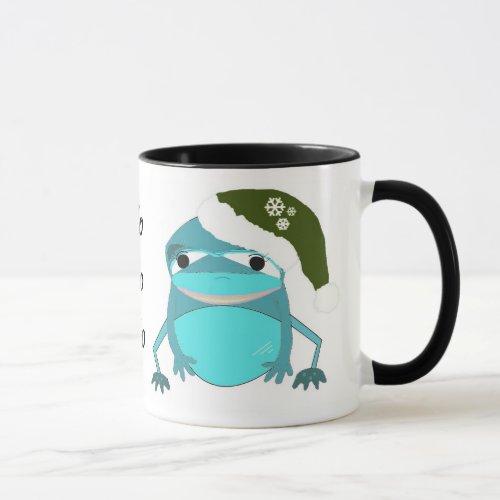 Funny Christmas Frog with Saying Mug