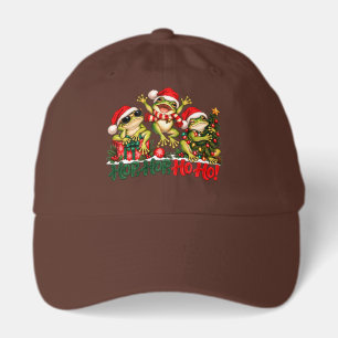 Funny Christmas Frogs Santa Hats