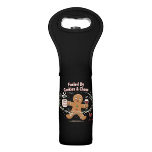 Funny Christmas   Fueled By Cookies & Chaos Ginger Wine Bag