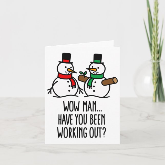 Funny Christmas Funny Gym Bodybuilding Workout Sno Card (Front)