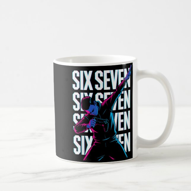 Funny Christmas Gamer Dabbing Xmas Dab Six Seven 6 Coffee Mug (Right)