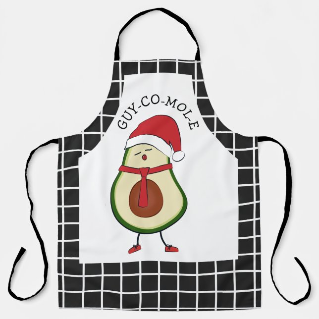 Funny Christmas Gift Avocado for Him Apron (Front)
