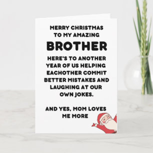Funny Christmas Gift For Brother Card