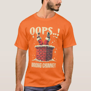 Funny Christmas gift, Santa Claus Stuck in Chimney T-Shirt