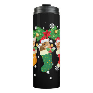 Funny Christmas Gift T Shirt Three Abyssinian Cat Thermal Tumbler