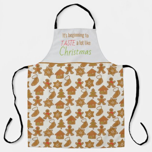 Funny Christmas Gingerbread Biscuit Apron