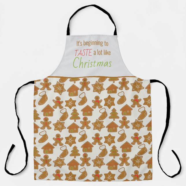 Funny Christmas Gingerbread Biscuit Apron (Front)