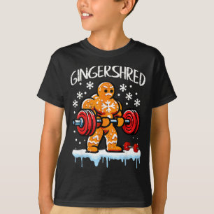 Funny Christmas Gingerbread Gingershred Gym Bodybu T-Shirt