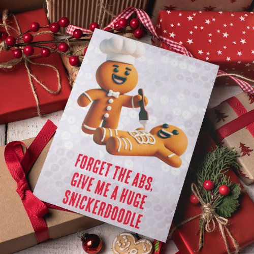 Funny Christmas Gingerbread Huge Snickerdoodle Card