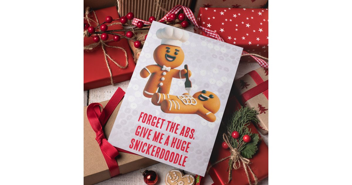 Funny Christmas: Gingerbread Huge Snickerdoodle Card | Zazzle