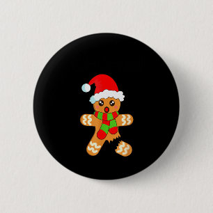 Funny Christmas Gingerbread Man Cookie Oh Snap Button