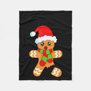 Funny Christmas Gingerbread Man Cookie Oh Snap Fleece Blanket