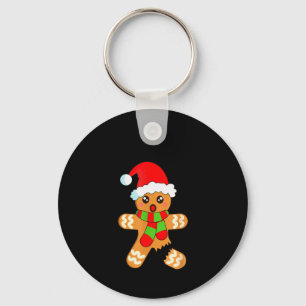 Funny Christmas Gingerbread Man Cookie Oh Snap Keychain