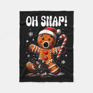 Funny Christmas Gingerbread Man Oh Snap Outfit Paj Fleece Blanket