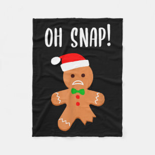 Funny Christmas Gingerbread Man Oh Snap Outfit Paj Fleece Blanket