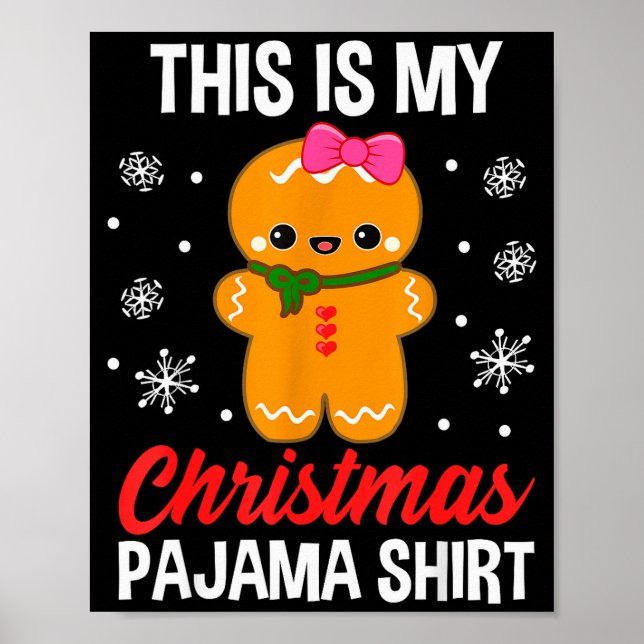 Funny Christmas Gingerbread Man Pajama Pj Outfit G Poster (Front)