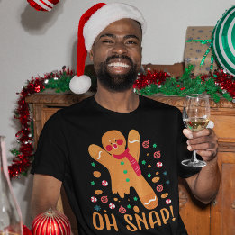 Funny Christmas Gingerbread Oh Snap! T-Shirt
