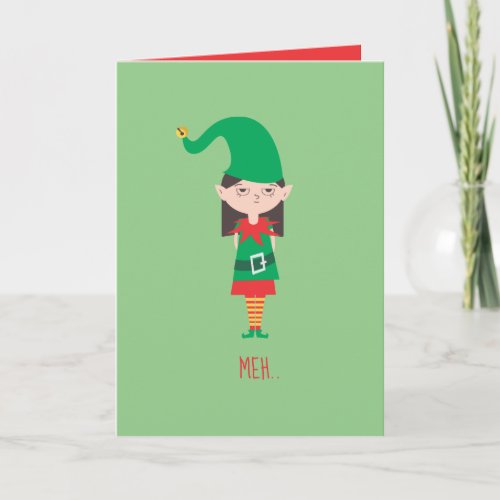 Funny Christmas Girl Elf Card