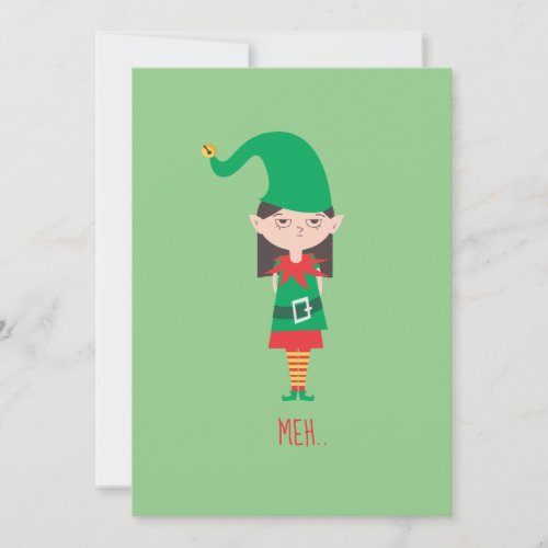 Funny Christmas Girl Elf Holiday Card