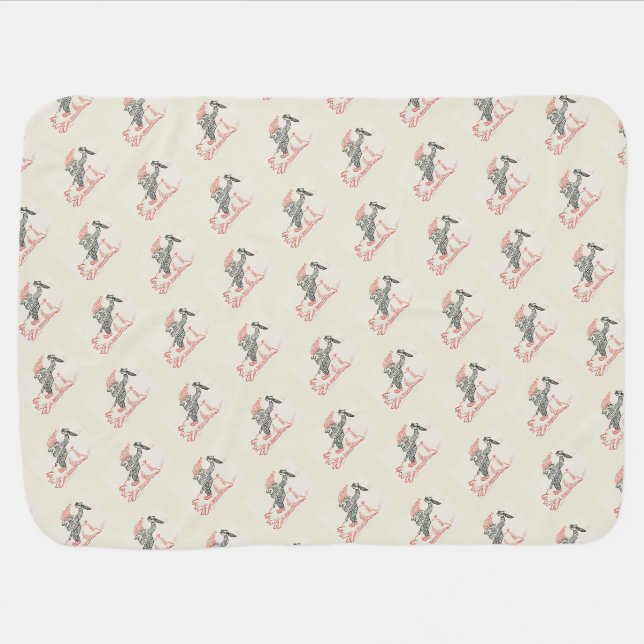 Funny Christmas Gnome  Baby Blanket (Horizontal)