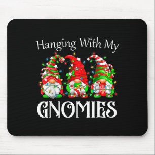 Funny Christmas Gnome Hanging With My Gnomies Fami Mouse Pad