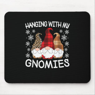 Funny Christmas Gnome Hanging With My Gnomies Men Mouse Pad