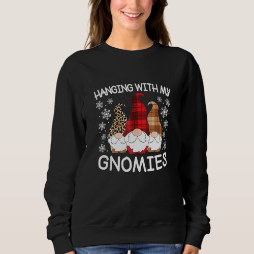 Funny Christmas Gnome Hanging With My Gnomies Men  Sweatshirt