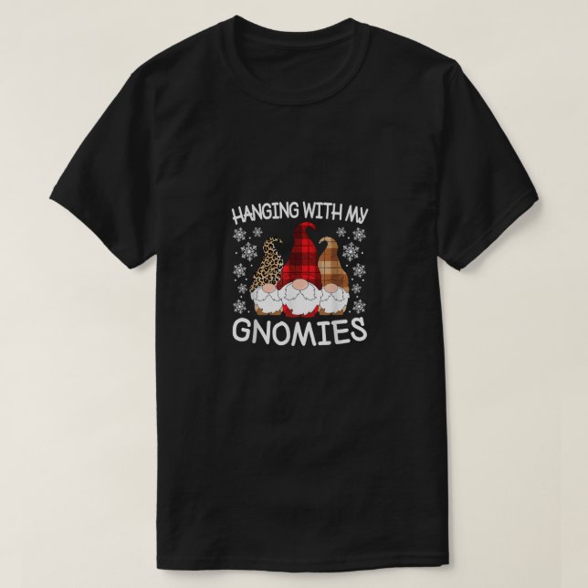 Funny Christmas Gnome Hanging With My Gnomies Men  T-Shirt (Design Front)