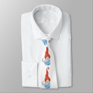 Funny Christmas Gnome Necktie – Cute Holiday Tie 