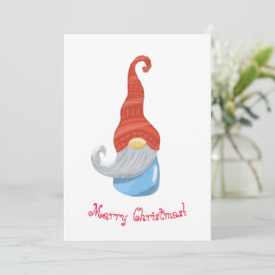 Funny Christmas Gnome Thank You Card – Cute