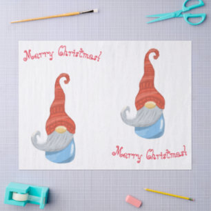 Funny Christmas Gnome Tissue Paper Cute Holiday