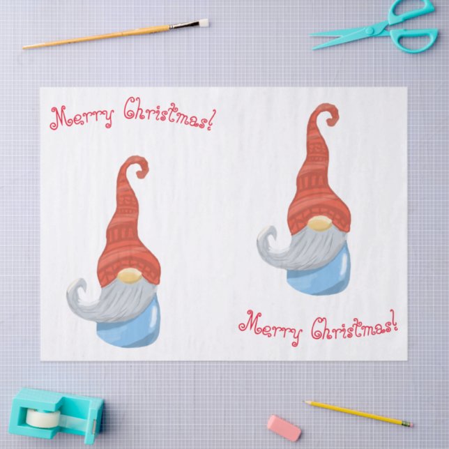 Funny Christmas Gnome Tissue Paper | Cute Holiday  (Craft)