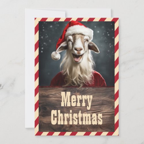 Funny Christmas Goat Holiday Card