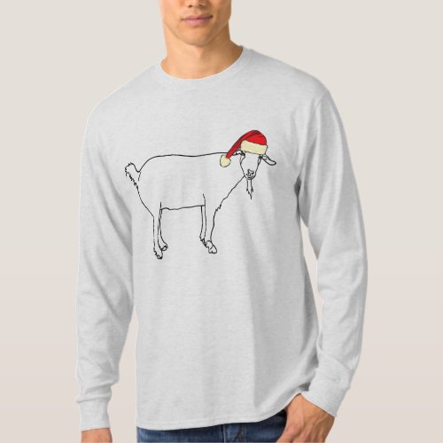 Funny Christmas Goat illustration  T_Shirt