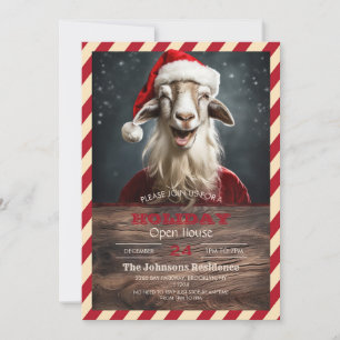 Funny Christmas Goat Invitation