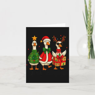 Funny Christmas Goose Jolly Geese Santa Reindeer X Card