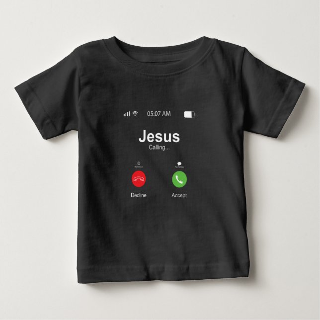 Funny Christmas Graphic Christian Jesus Calling Baby T-Shirt (Front)