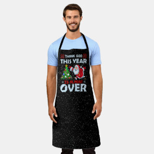 funny Christmas grouch word art Santa Apron