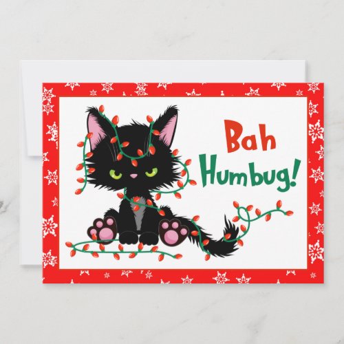 Funny Christmas Grumpy Cat Bah Humbug Card