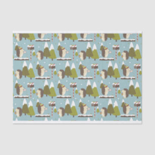 Funny Christmas Hedgehogs Kids Tissue Paper