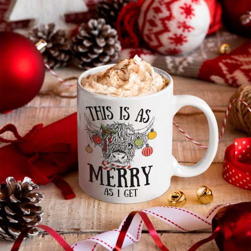 Funny Christmas Highland Cow Coffee Mug