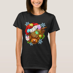 Funny Christmas Highland Cow, Western Christmas Li T-Shirt