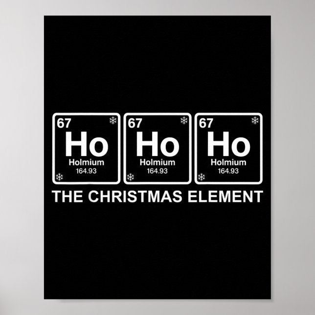 Funny Christmas Ho Ho Ho 67 Chemistry Science Peri Poster (Front)